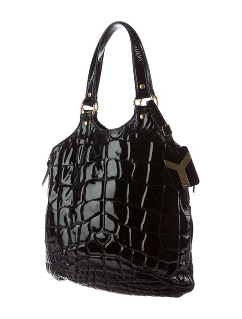 Tribute patent leather handbag Yves Saint Laurent Black in 